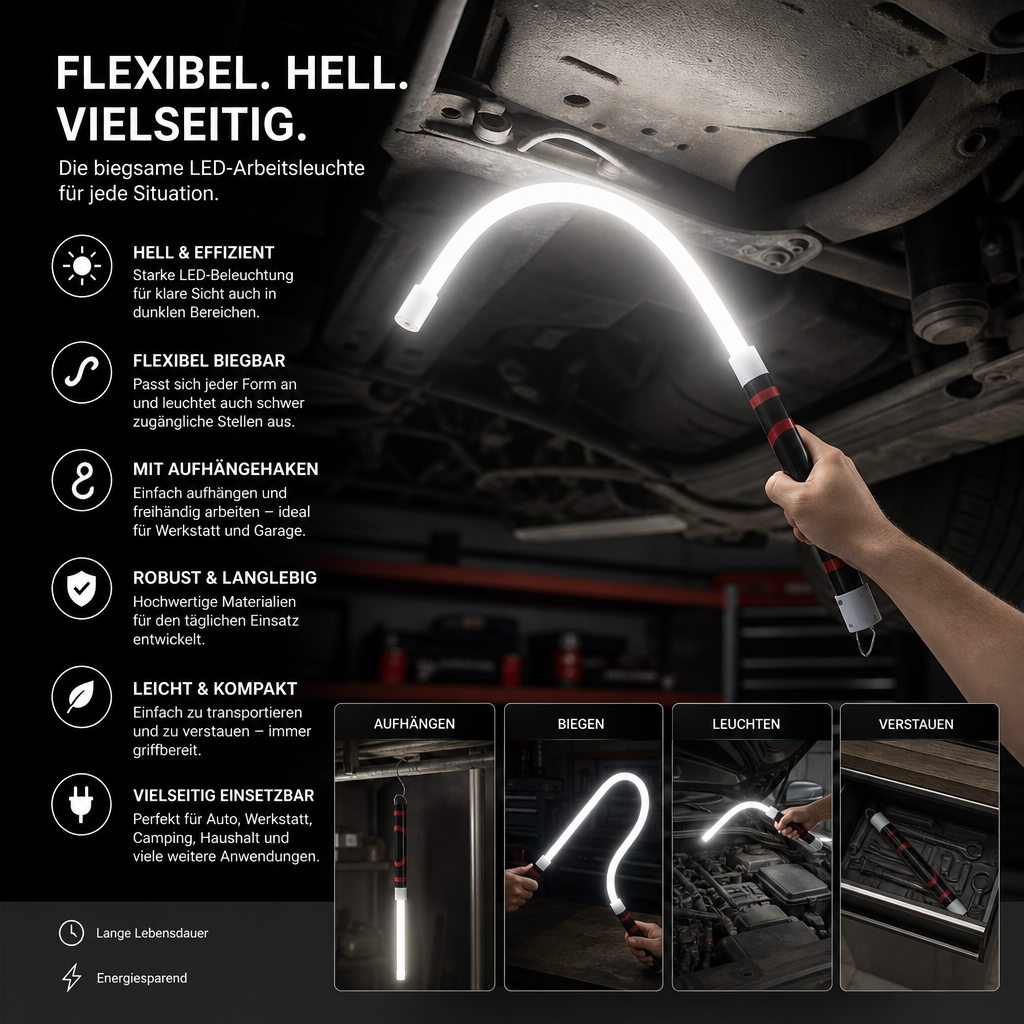 Biegbare LED-Arbeitsleuchte