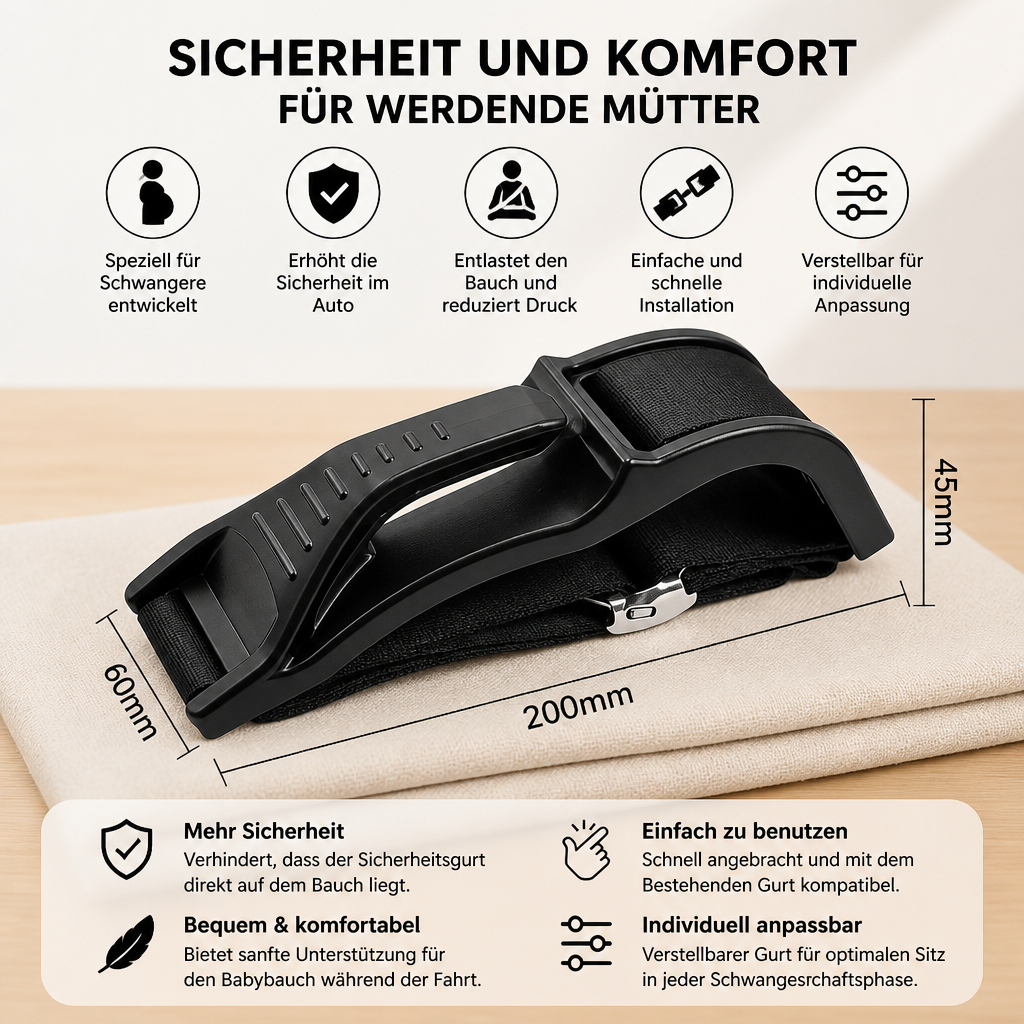 Bauchstützgurt für Schwangere im Auto – Verstellbare & bequeme Unterstützung für den Babybauch