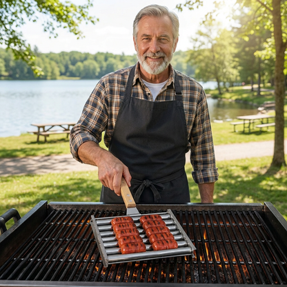 Edelstahl Würstchenhalter – Rollbarer Grillaufsatz für Hotdogs & Würstchen