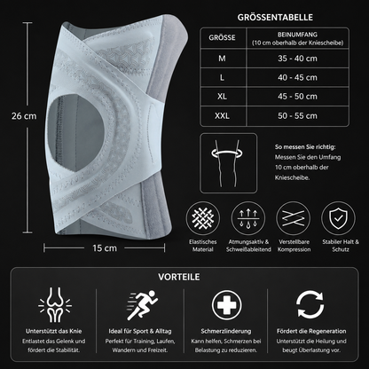 Verstellbare Kompressions-Kniebandage mit Kreuzgurten für Sport & Gelenkunterstützung