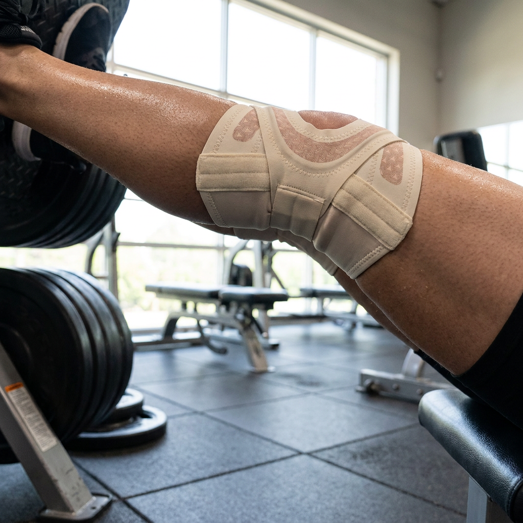 Verstellbare Kompressions-Kniebandage mit Kreuzgurten für Sport & Gelenkunterstützung