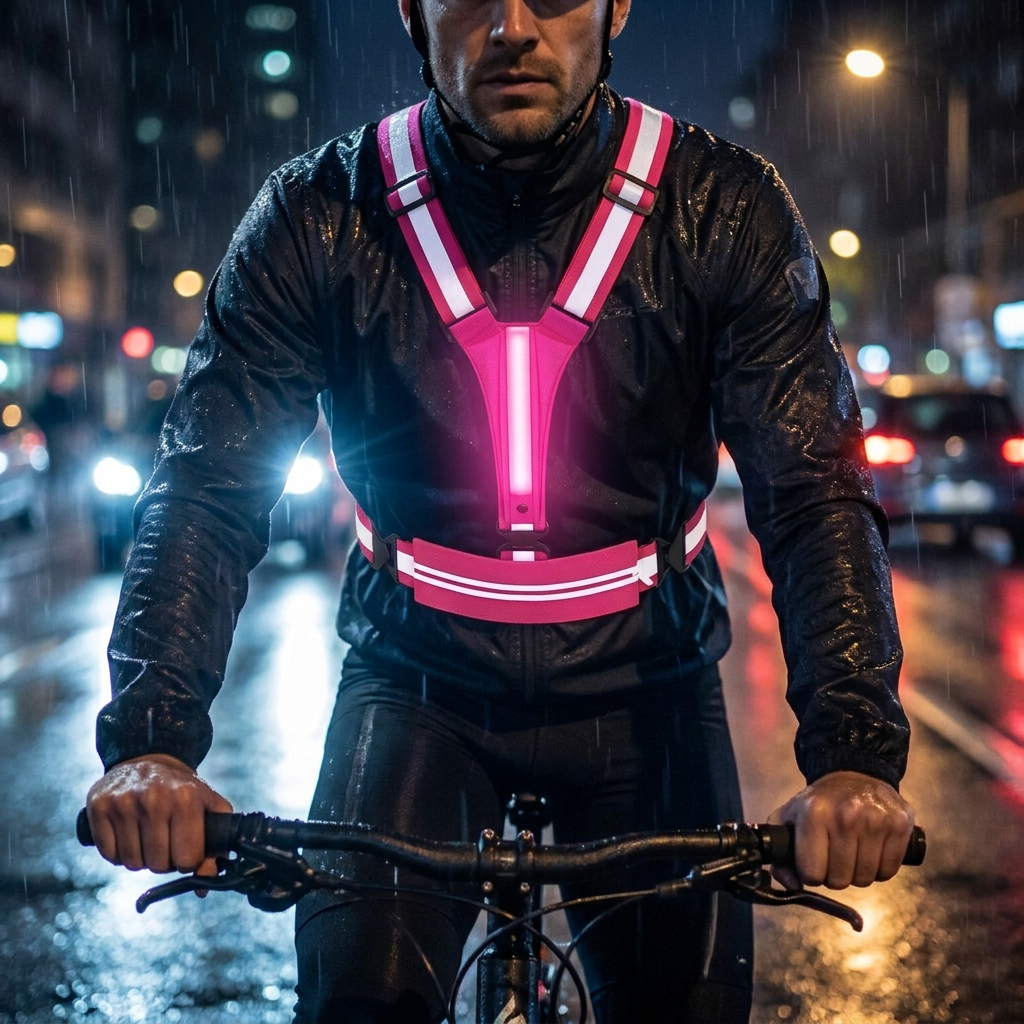 Reflektierende LED-Laufweste mit wasserdichter Handytasche