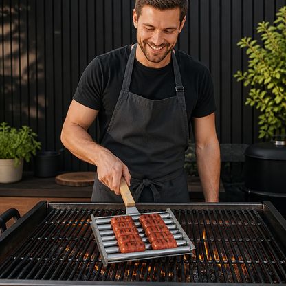Edelstahl Würstchenhalter – Rollbarer Grillaufsatz für Hotdogs & Würstchen