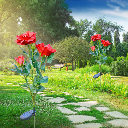 Solarbetriebene Rosen-Lichter – Gartenstecker mit Solarpanel für dekorative Beleuchtung