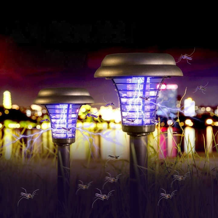 Solar Insektenvernichter Mit Led Licht – Wasserdichte Gartenleuchte Zur Mückenabwehr