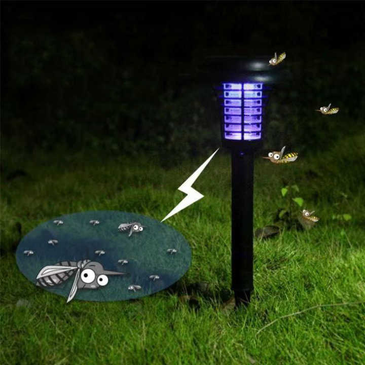 Solar Insektenvernichter Mit Led Licht – Wasserdichte Gartenleuchte Zur Mückenabwehr