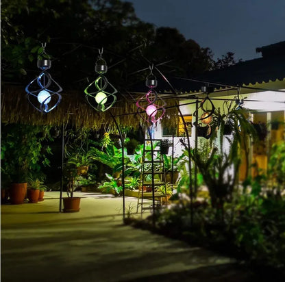LED Solar Windspiel Mit Farbwechsel – Dekorative Gartenbeleuchtung für Außenbereich