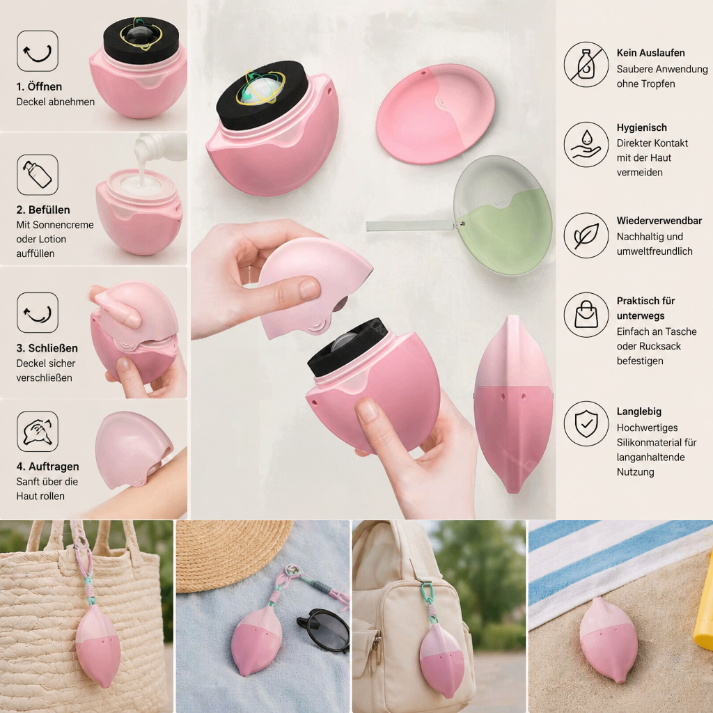 Nachfüllbarer Sonnencreme-Roller – Auslaufsicherer Lotion-Dispenser