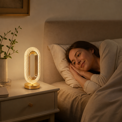 Wiederaufladbare Kristall-LED-Tischlampe – Elegantes stimmungsvolles Nachtlicht