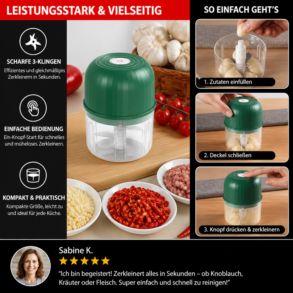 Multifunktionaler elektrischer Multizerkleinerer