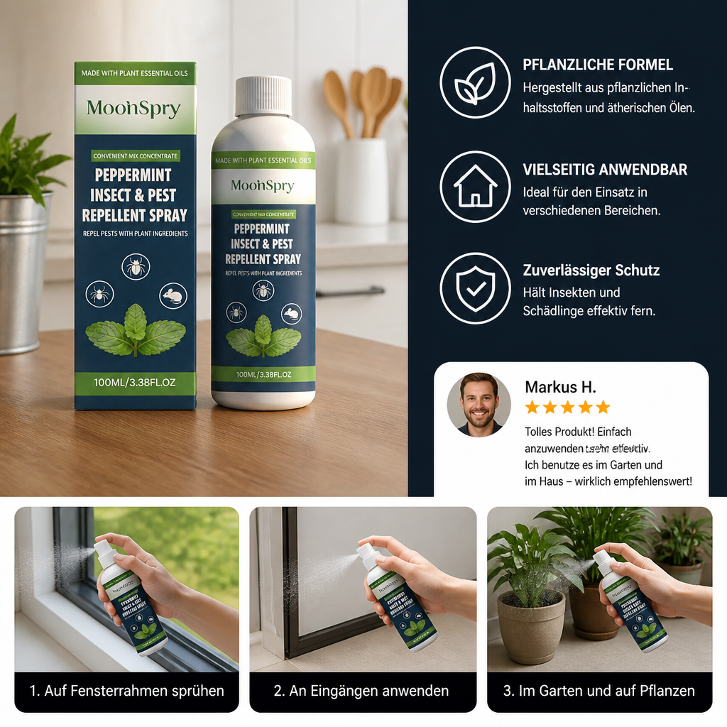 Pfefferminzöl Insekten- und Schädlingsabwehrspray – Für Haus und Garten