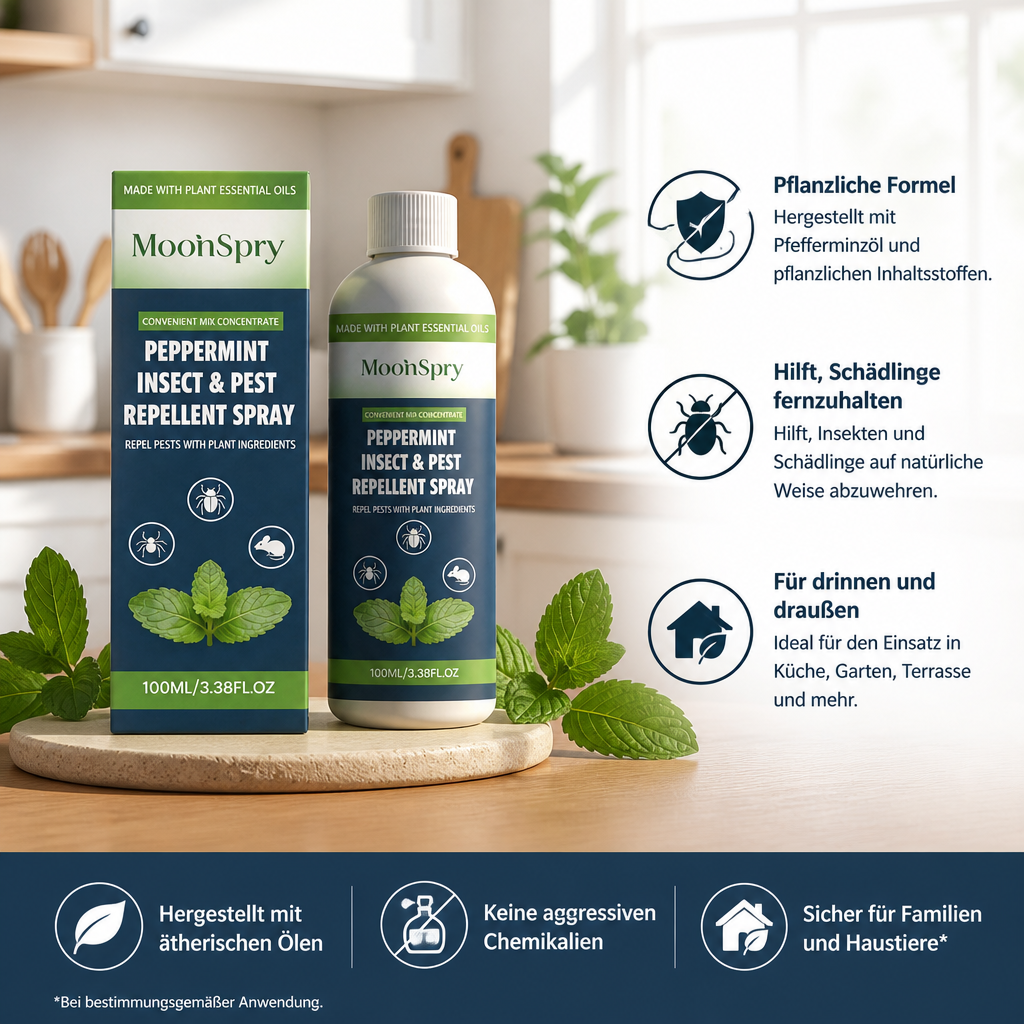 Pfefferminzöl Insekten- und Schädlingsabwehrspray – Für Haus und Garten