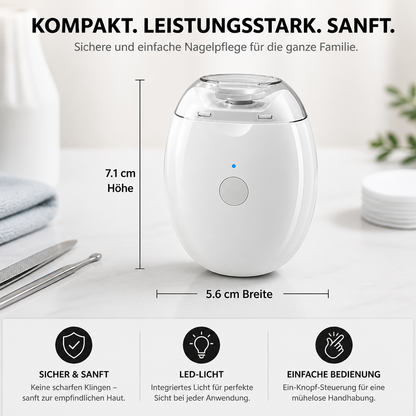 Profi Elektro-Nageltrimmer mit LED-Licht – Sanfter Nagelschneider für die ganze Familie