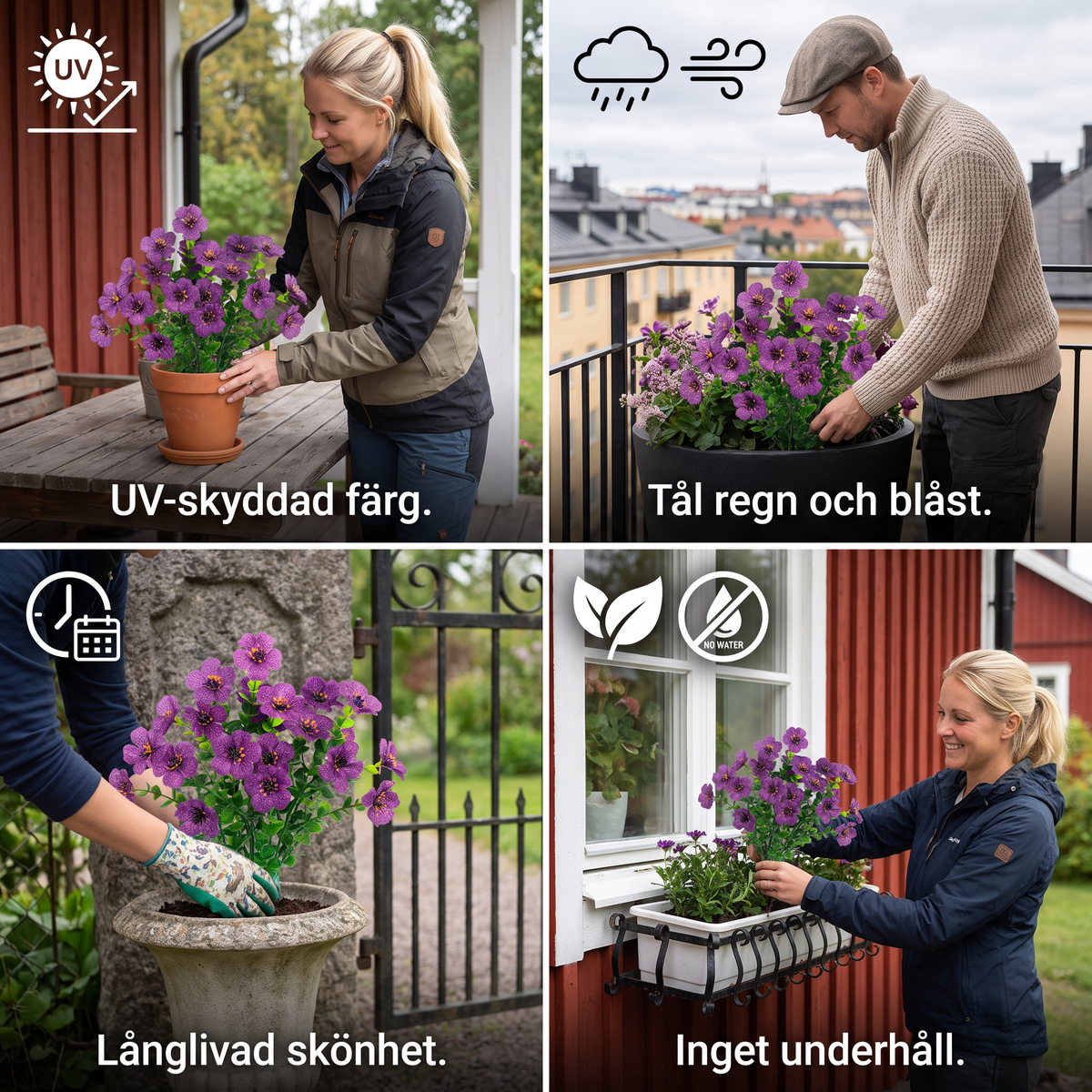 EverBloom – Unverblühender Kunstblumenstrauß aus Wildblumen für Pflanzkübel im Außenbereich