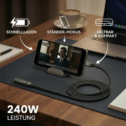 2in1 Faltbares Schnell Ladekabel und Telefon Ständer