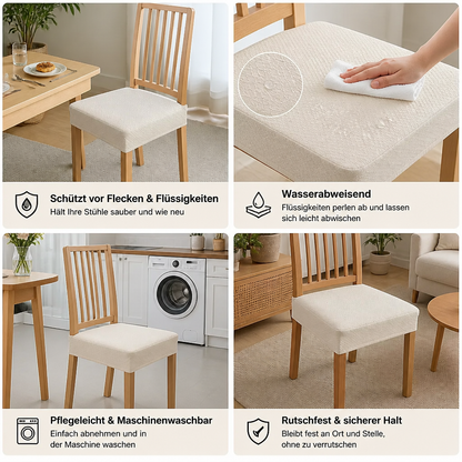 Wasserfester Jacquard-Stuhlkissenbezug – Rutschfest & Pflegeleicht