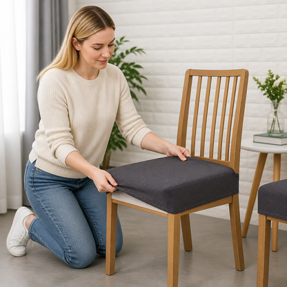 Wasserfester Jacquard-Stuhlkissenbezug – Rutschfest & Pflegeleicht