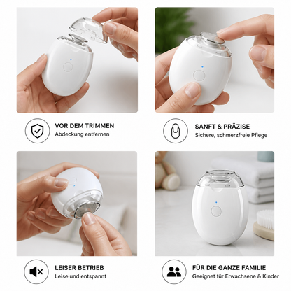Profi Elektro-Nageltrimmer mit LED-Licht – Sanfter Nagelschneider für die ganze Familie
