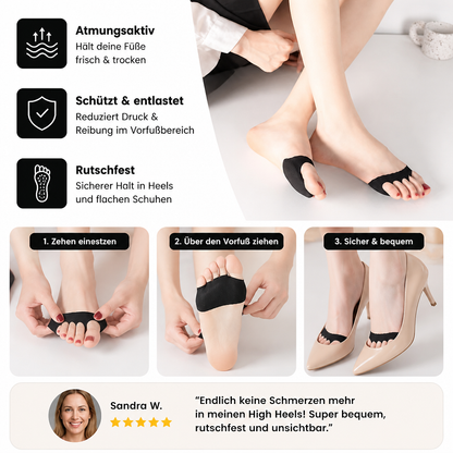 Damen Zehensocken – Atmungsaktive Antirutsch-Socken für High Heels & maximalen Komfort (4 Paar)