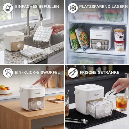 2-in-1 Eiswürfel-Maker mit Aufbewahrungsbox – 48 Eiswürfel, Doppel-Design