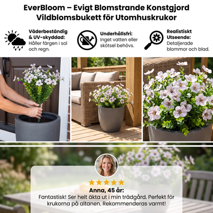 EverBloom – Unverblühender Kunstblumenstrauß aus Wildblumen für Pflanzkübel im Außenbereich