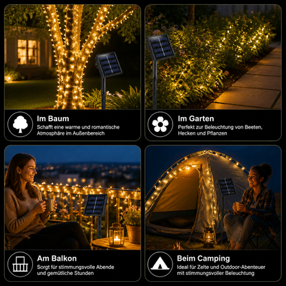 Solar-Lichterkette für den Außenbereich mit LEDs & 8 Leuchtmodi