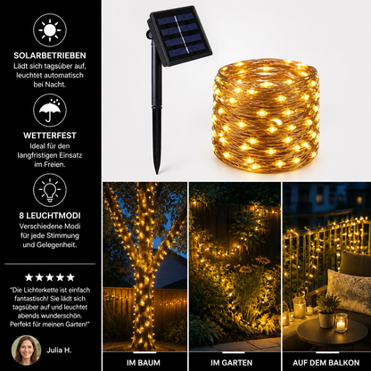Solar-Lichterkette für den Außenbereich mit LEDs & 8 Leuchtmodi