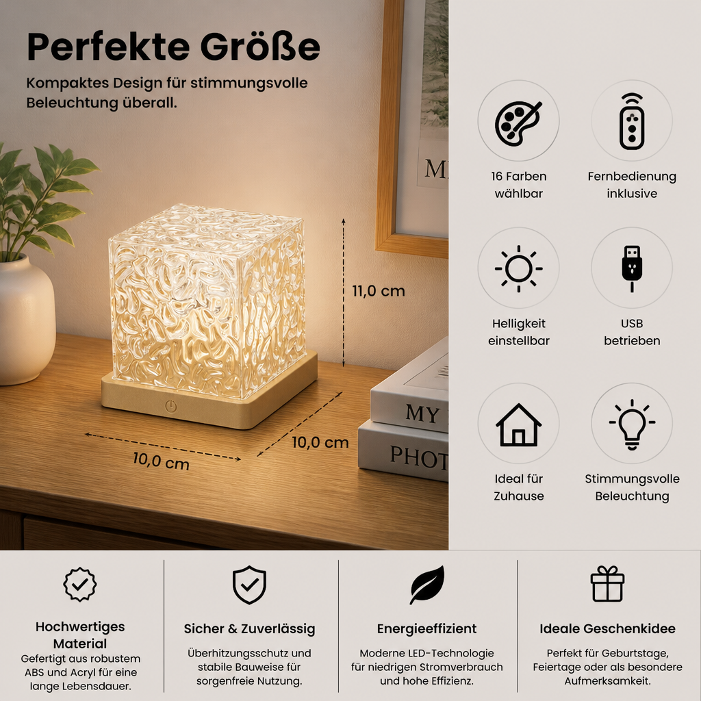 Aurora- & Meereswellen-LED-Projektor mit 16 Farben & Fernbedienung