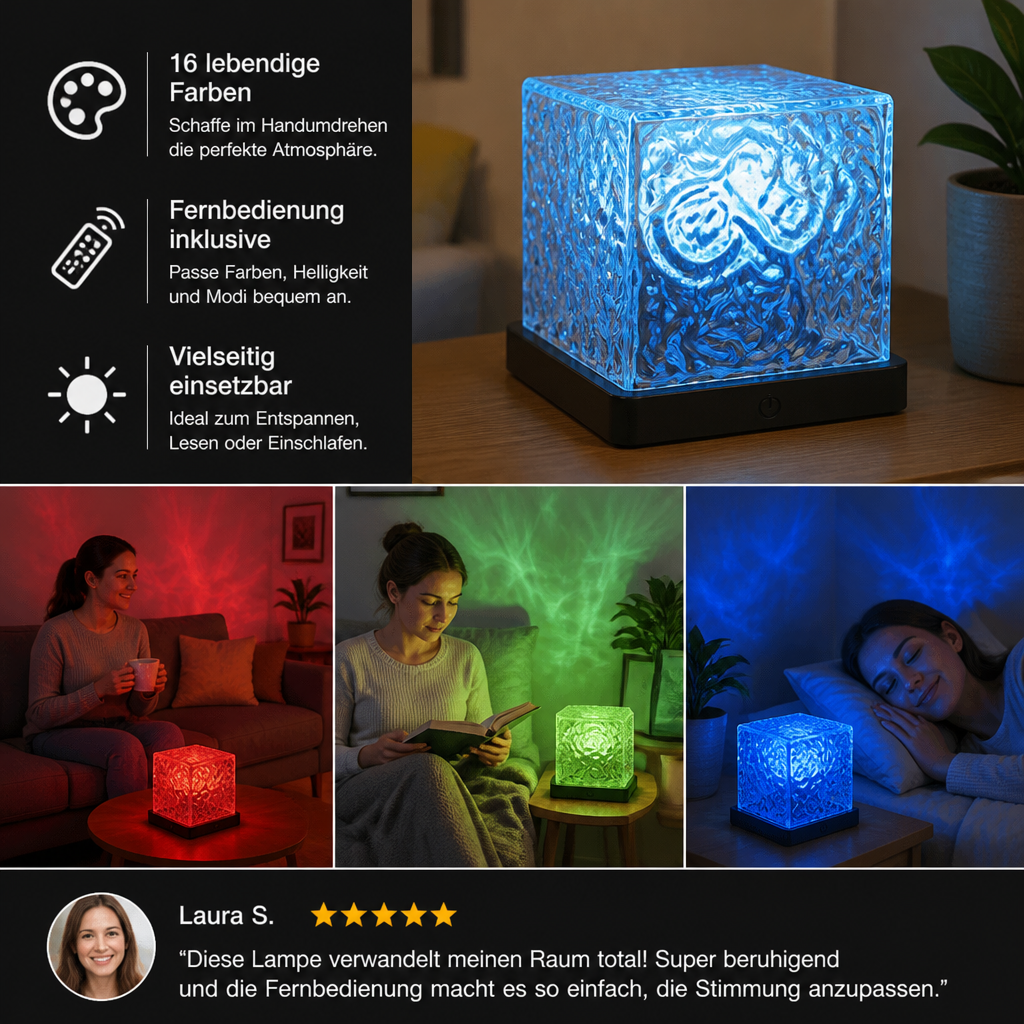 Aurora- & Meereswellen-LED-Projektor mit 16 Farben & Fernbedienung