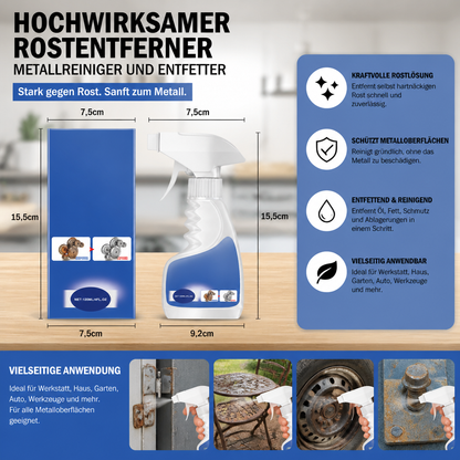 Hochwirksamer Rostentferner – Metallreiniger und Entfetter