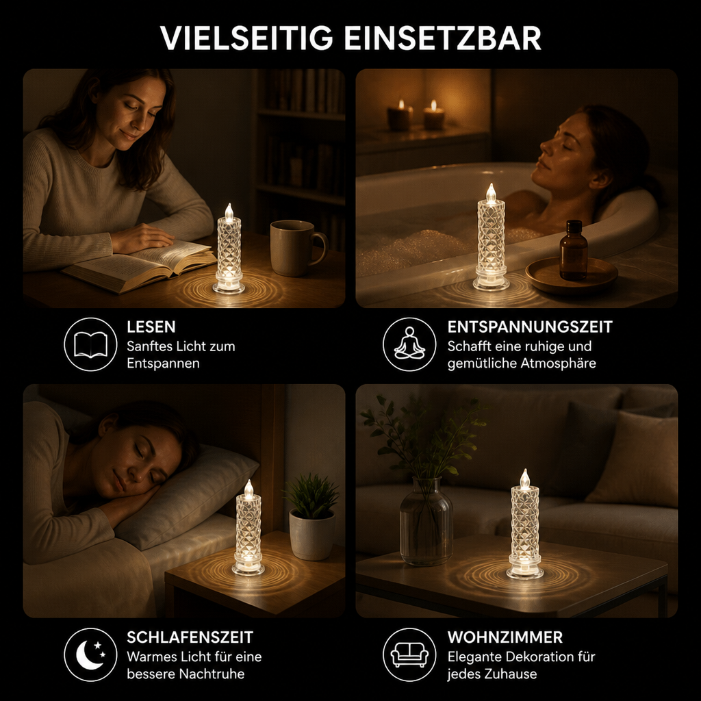 Flammenlose LED-Kerzenlampe – Gemütliches & dekoratives Tischlicht