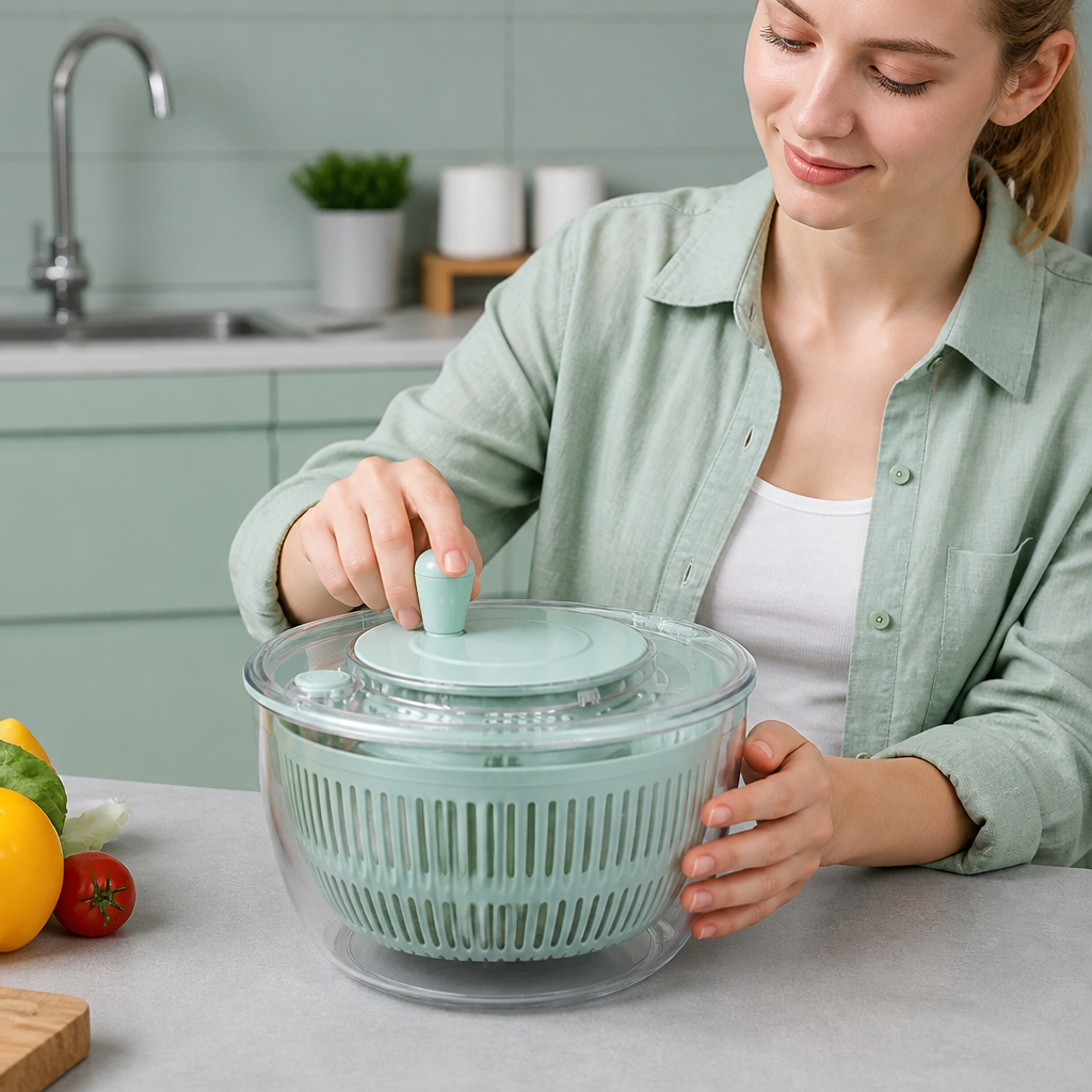 9-in-1 manueller Gemüse- & Salat-Schneider mit Drehfunktion