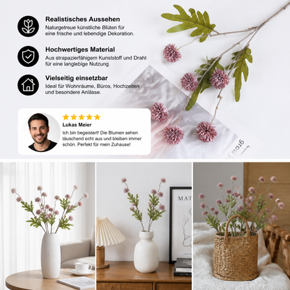 Künstliches Blumenarrangement mit Chrysanthemen & Eukalyptus