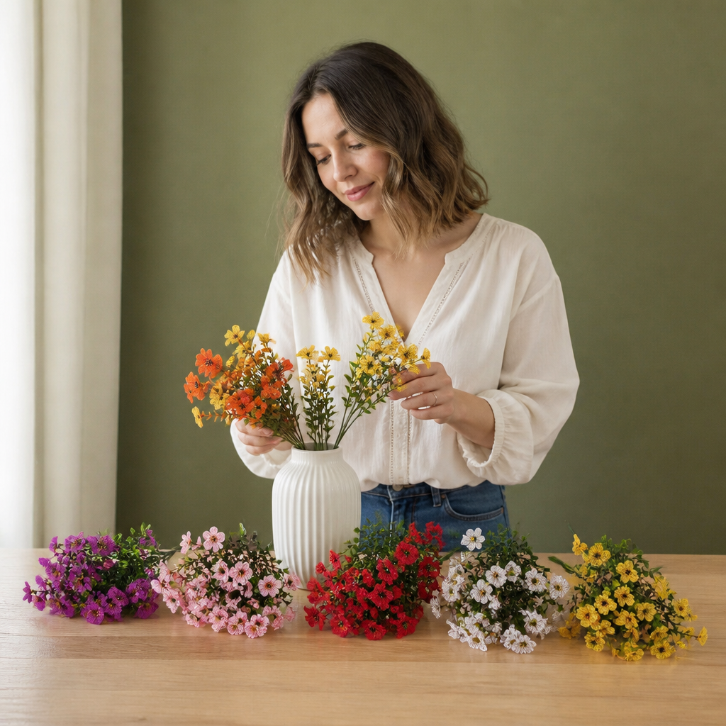 UV-beständiges künstliches Herbstblumenstrauß-Set