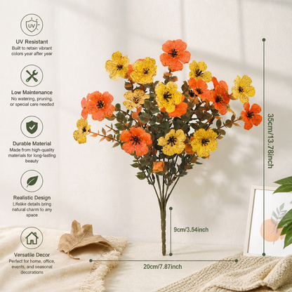 UV-beständiges künstliches Herbstblumenstrauß-Set