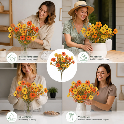 UV-beständiges künstliches Herbstblumenstrauß-Set