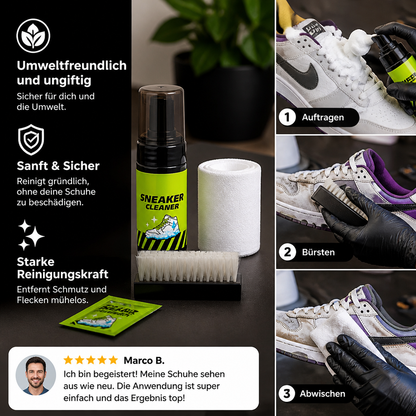 All-in-One Schuhreinigungs- & Pflegeset mit Bürsten, Trockenreiniger & Fleckenentfernungstüchern