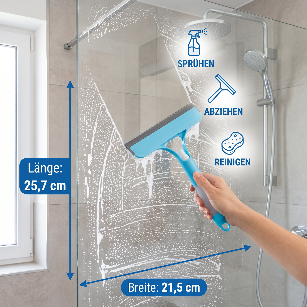 3in1 Multifunktions Glas Putzstab