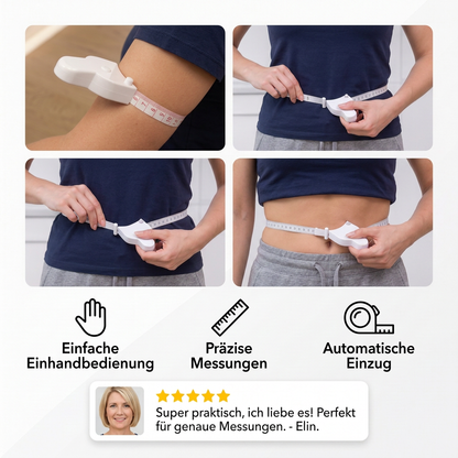 Einziehbares 3D-Körpermaßband für Taille, Hüfte, Brust & Arme