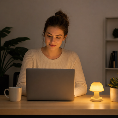 Mini wiederaufladbare LED-Pilz-Tischlampe mit Touch-Steuerung