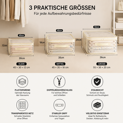 Transparente Bettwäsche-Aufbewahrungstasche – Staubdichter Kleiderschrank-Organizer für Bettlaken & Bettdecken
