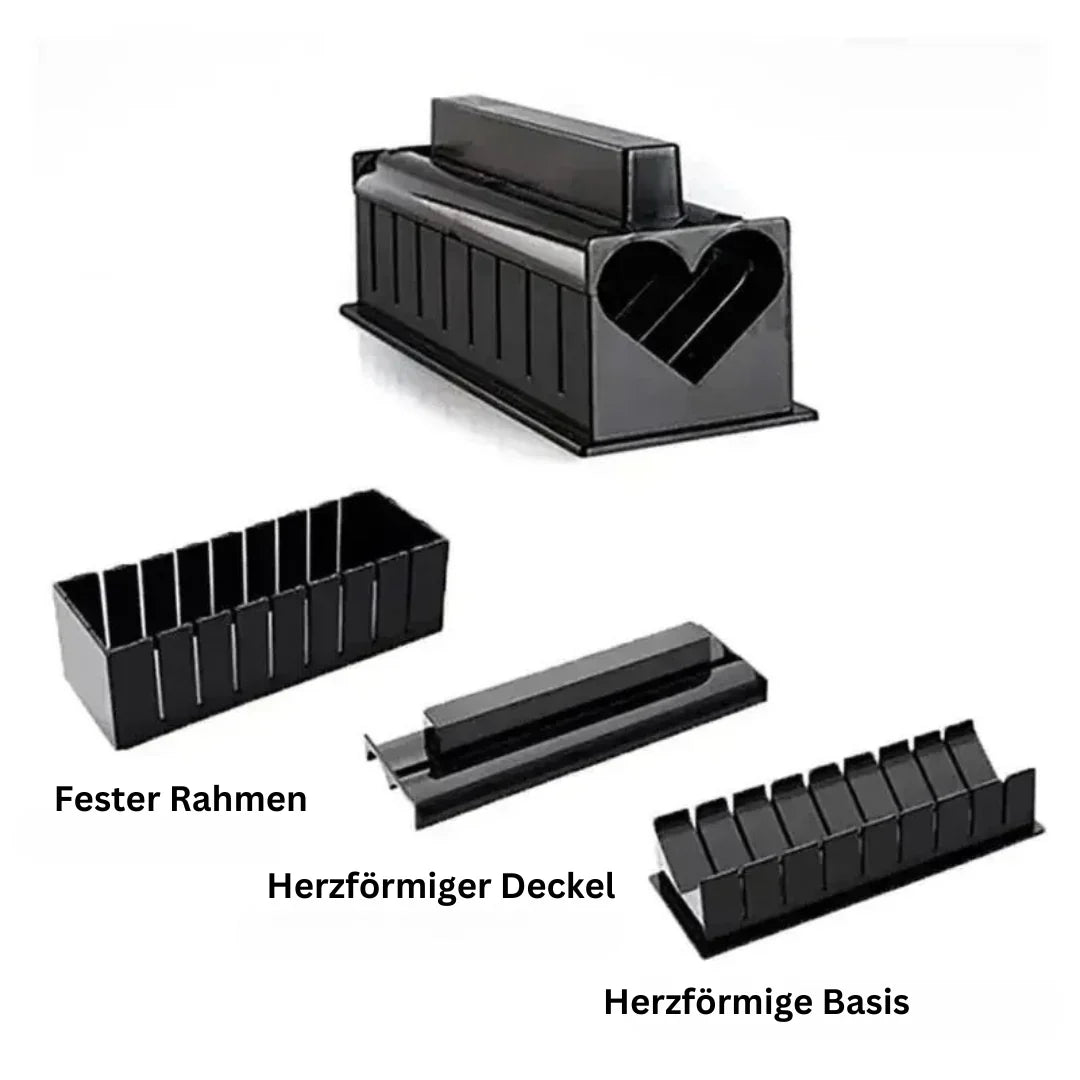 Sushi Rollen und Schneiden Set – Praktisches Sushi Kit mit Schablonen und Zubehör