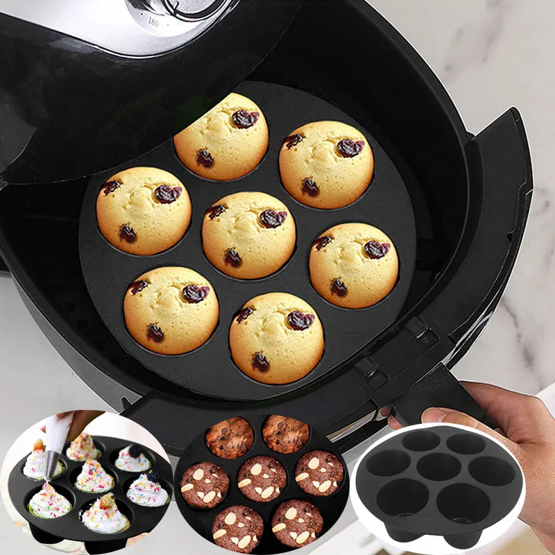 Silikon-Muffinform für Heißluftfritteuse – Antihaft & Flexibel für Muffins, Cupcakes & Snacks