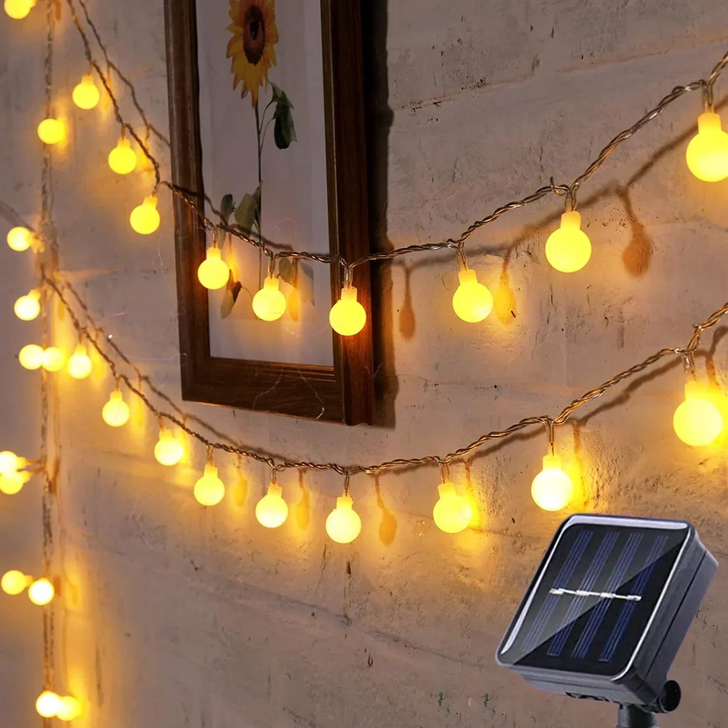 Solarbetriebene Lichterkette für den Außenbereich