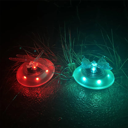 Solarbetriebene Teichdeko Schmetterling und Libelle – Farbwechselnde LED-Lichter für Garten und Teich