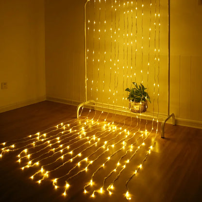 LED Lichtervorhang Mit Farbwechsel – Dekorative Lichterkette Für Fenster, Wände Und Partys