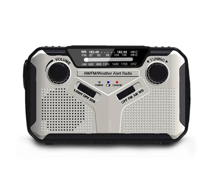 Notfall Radio mit Kurbel und Solar – Tragbares Dynamo Radio mit Powerbank und LED Taschenlampe