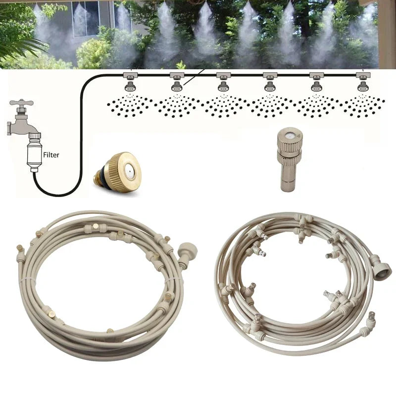 Bewässerungssystem für den Garten – Tropfbewässerung Kit mit Einstellbarem Sprühkopf und Zubehör