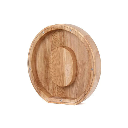 Holz Alphabet Sparschwein mit Transparentem Sichtfenster für Stilvolles Sparen