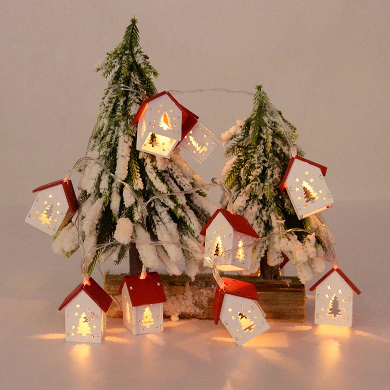 LED Weihnachtshäuser aus Holz mit Festlicher Beleuchtung